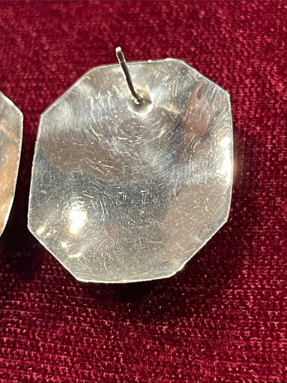 Vintage Carnelian Oval Sterling Silver Earrings - Picture 2 of 5